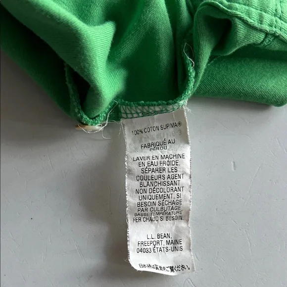 L.L. Bean, cotton henley, 3/4 sleeve, Women's medium, green - Picture 4 of 7